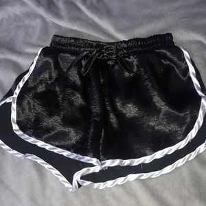 Black velvet soft  shorts